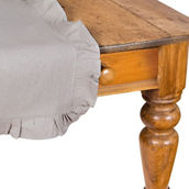 Xia Home Fashions, Ruffle Trim Solid Taupe Table Runner, 16 by 36-Inch