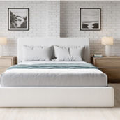 Modus Furniture One Upholstered Platform Bed in Pearl