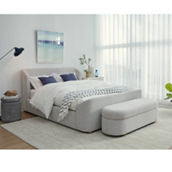 Modus Furniture Kiki Upholstered Platform Bed in Cotton Ball Boucle