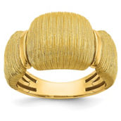 18K Gold Italian Elegance SEMI-SOLID TEXTURED RING SIZE 8