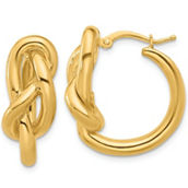 18K Gold Italian Elegance SEMI-SOLID KNOT HOOP EARRINGS