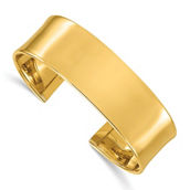 18K Gold Italian Elegance 19MM SOLID POLISHED CUFF BANGLE