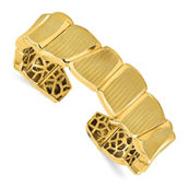 18K Gold Italian Elegance SEMI-SOLID TEXTURED CUFF BANGLE