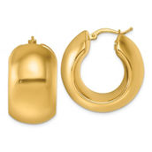 18K Gold Italian Elegance SEMI-SOLID 24MM ROUND HOOP EARRINGS