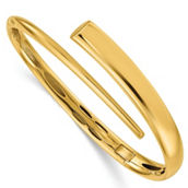18K Gold Italian Elegance SEMI-SOLID POLISHED HINGED CUFF BANGLE