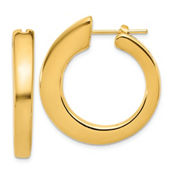 18K Gold Italian Elegance SEMI-SOLID HOOP EARRINGS