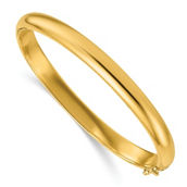 18K Gold Italian Elegance 6.5MM SEMI-SOLID POLISHED BANGLE