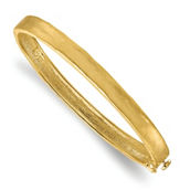 18K Gold Italian Elegance SOLID HAMMERED HINGED BANGLE