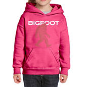 LA Pop Art Girl's Word Art Hooded Sweatshirt  - Bigfoot