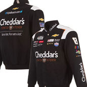 JH Design Men's Black Kyle Busch Cheddar's Twill Uniform Full-Snap Jacket