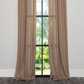 Manor Luxe, Amabelle Sheer Rod Pocket Curtain 54 by 84-Inch, Mocha, Single Panel