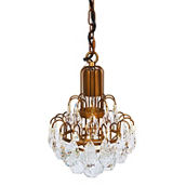 Manor Luxe, Bloom Contemporary Glass Crystal Chandelier w/ Edison Bulb Pendant