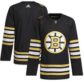 adidas Men's Black Boston Bruins 100th Anniversary Primegreen Authentic Jersey