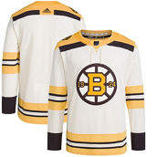 adidas Men's Cream Boston Bruins 100th Anniversary Primegreen Authentic Jersey