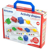 Miniland Educational Activity Shapes, Giant Beads and Laces Set