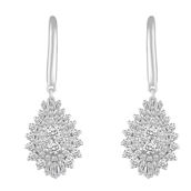 Royal Aura 14K White Gold 1 CTW Diamond Drop Earrings