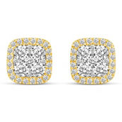 Royal Aura 14K Yellow Gold 1 CTW Diamond Stud Earrings