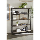 Modus Furniture Finch Wood Etagere Bookcase in Buckwheat and Antique Bronze