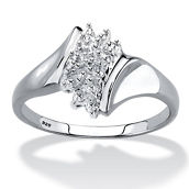 PalmBeach Diamond Accent Platinum-plated Sterling Silver Cluster Ring