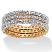 PalmBeach 3 Piece Diamond Accent 14k Gold-Plated Sterling Silver Eternity Band Set