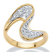 PalmBeach Diamond Accent Gold-Plated Freeform Bypass Ring