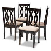 Baxton Studio Cherese Upholstered Wood Dining Chair 4-Piece Set