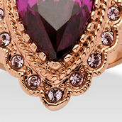 PalmBeach Marquise-Cut Amethyst Cubic Zirconia Cocktail Ring in Rose Ion-Plated