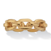 PalmBeach Gold Ion-Plated Stainless Steel Chain Link Style Ring
