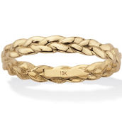 PalmBeach Braided Stackable Band Ring 10K Yellow Gold