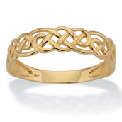 PalmBeach Celtic Weave Solid 10k Yellow Gold Band
