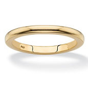 PalmBeach 18k Gold-Plated .925 Sterling Silver Polished Wedding Ring Band (2mm)