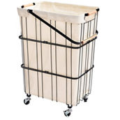 Oceanstar Mobile Rolling Storage Laundry Basket Cart with Handle, Black