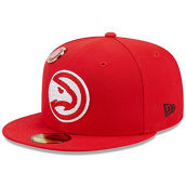New Era Men's Red Atlanta Hawks Chainstitch Logo Pin 59FIFTY Fitted Hat