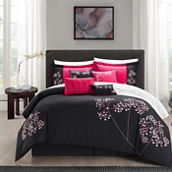 Chic Home Pink Floral 8pc Non Kit Comforter