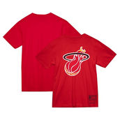 Mitchell & Ness Unisex Red Miami Heat Hardwood Classics MVP Throwback Logo T-Shirt