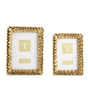 Two's Company Set of 2 Gold Ruffles Frame