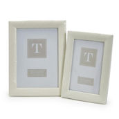 Two's Company Sleek Chic Set of 2 White Photo Frame