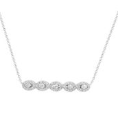 APMG 14K White Gold 1/4 CTW Diamond 5-Stone Round Necklace