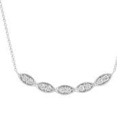 APMG 14K White Gold 1/4 CTW Diamond Marquise Link Necklace