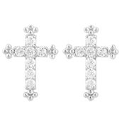 APMG 14K White Gold 1/3 CTW Diamond Cross Earrings