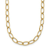 18K Gold Italian Elegance 4.5MM SOLID OVAL LINK 24 INCH CHAIN
