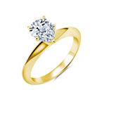 Crislu pear cut engagement ring finished in 18kt yellow gold