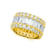 Crislu baguette eternity band finished in 18kt yellow gold