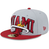 New Era Men's Gray/Red Miami Heat Tip-Off Two-Tone 59FIFTY Fitted Hat