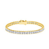 Crislu square cut tennis bracelet in 18kt yellow gold