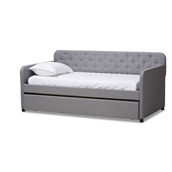 Baxton Studio Camelia Upholstered Twin Size Daybed with Trundle