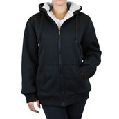 Q-Active Women's Loose Fit Sherpa Lined Fleece Zip-Up Hoodie