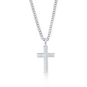 Metallo Stainless Steel Polished Cross Necklace
