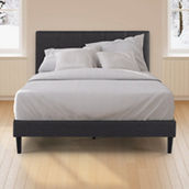 Zinus Upholstered Platform Bed with Short Headboard, Grey