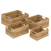 Morgan Hill Home Contemporary Brown Seagrass Storage Basket Set
